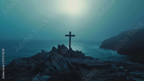 cross in the fog