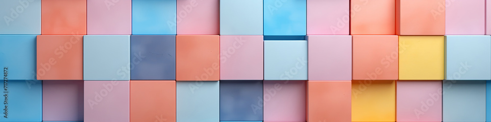Abstract background of colorful cubes, 3d rendering, Ai Generated