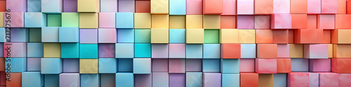 Abstract geometric background with colorful cubes, 3d illustration, Ai Generated