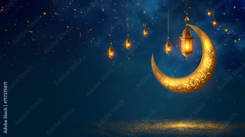 Glowing ramadan lantern with crescent. Islamic greeting cards for muslim holidays and ramadan. Banner template for celebration ramadan. Glowing ramadan lantern with crescent. Islamic greeting cards for muslim holidays and ramadan. Banner template for celebration ramadan.