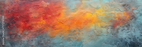 abstract background, watercolor painting on canvas, orange and blue, Ai Generated