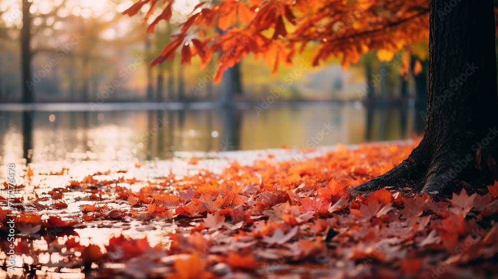 Autumn season landscape backgrounds. Fall abstract autumnal background. Autumn nature background.