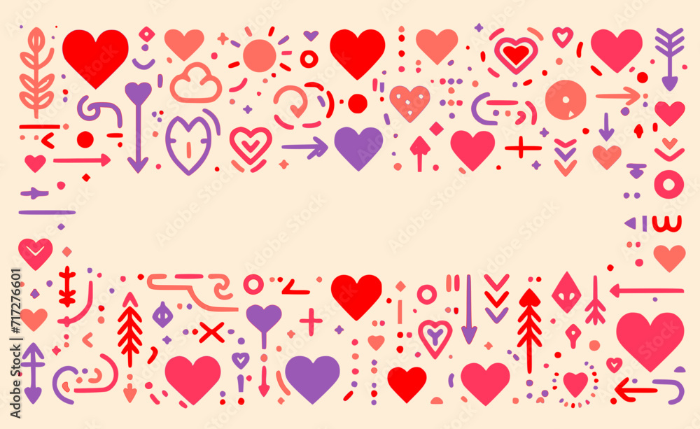 Abstract Heart Forms with Copy Space For Text, a Template Vector for Love and Romance
