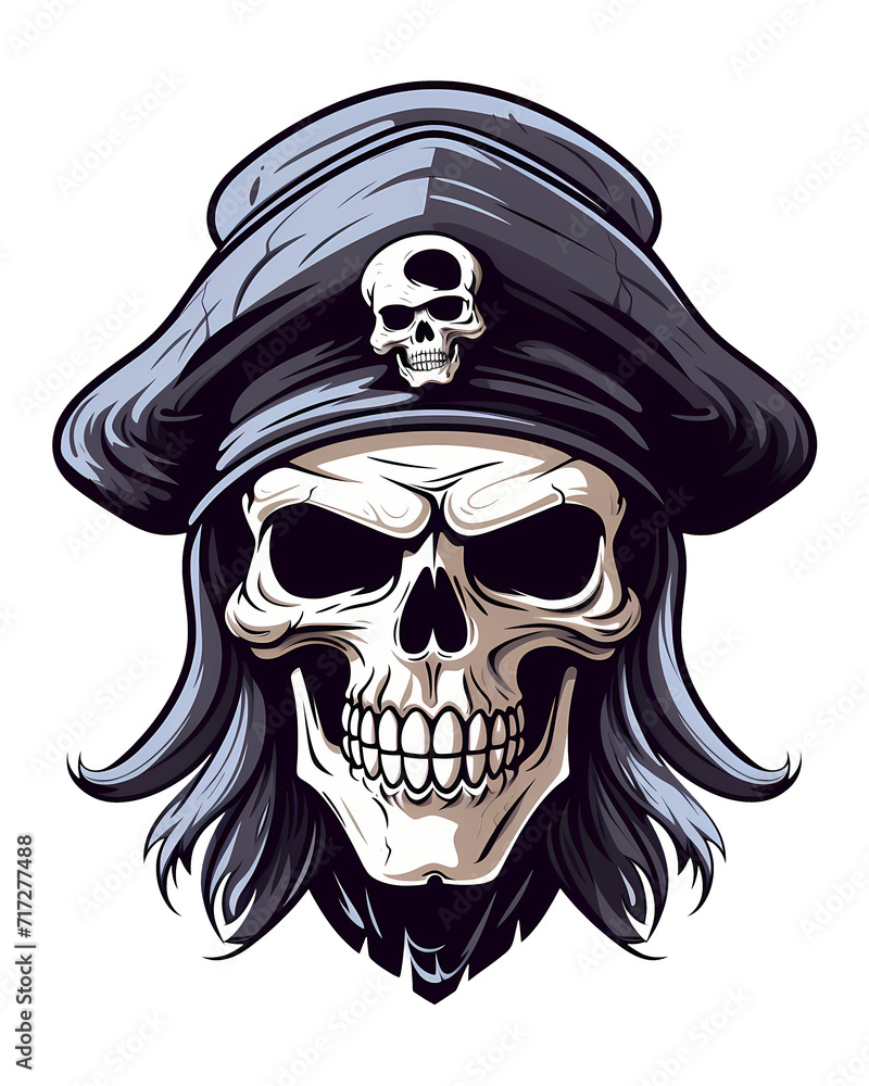 skull pirate art illustrations for stickers, tshirt design, poster etc