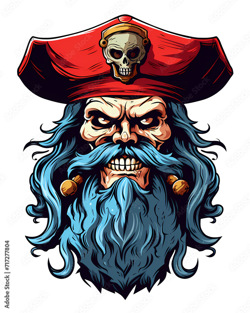 Skull pirate art illustrations for stickers, tshirt design, poster etc
