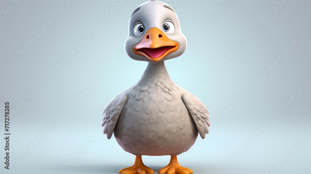 A cute cartoon grey lag goose character Ai Generative A cute cartoon grey lag goose character Ai Generative