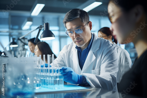 Portrait of an asian male scientist working in a laboratory