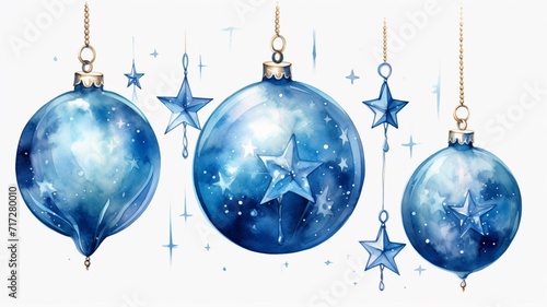 Bright blue stars symbolize christmas like jingle bells Ai generated art