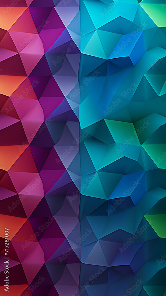 Obraz premium Vivid Triangular Tessellation Image with Multicolored Effect and Sharp Edges - Abstract Art