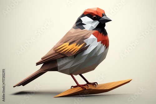 Illustration of a bullfinch standing on a surfboard, Ai Generated © Mediapro