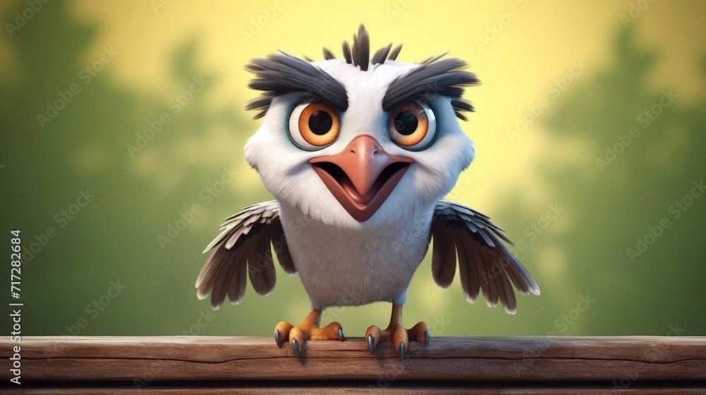 Fototapeta premium A cute cartoon osprey character Ai Generative