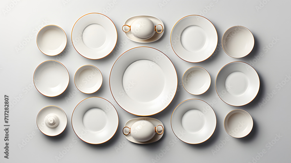 white ceramic plates on a white background white ceramic plates on a white background
