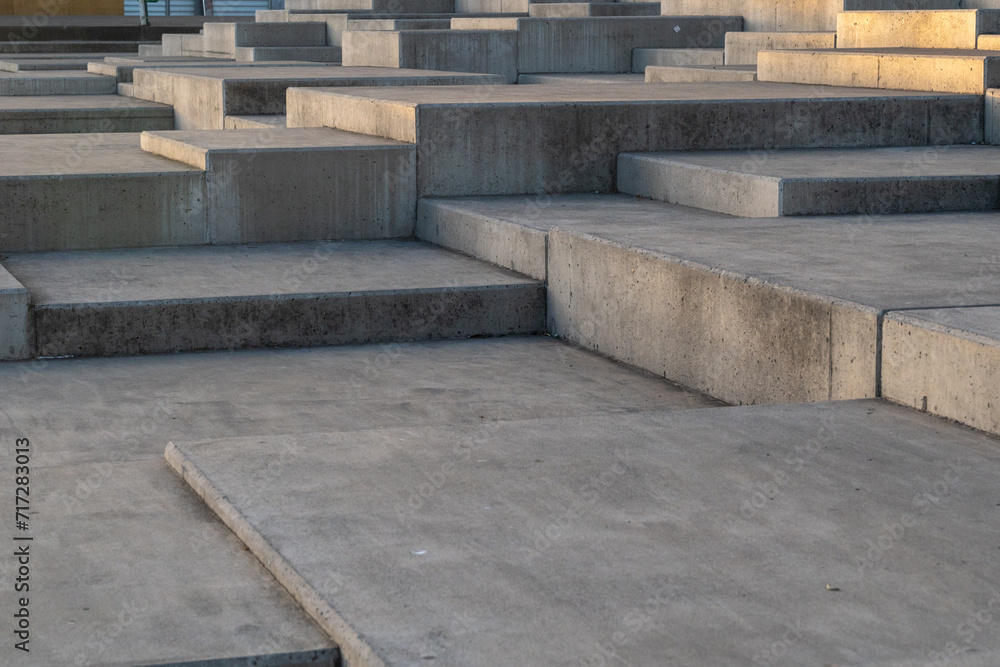 Perspective view of concrete stairs in the park. Abstract background Perspective view of concrete stairs in the park. Abstract background