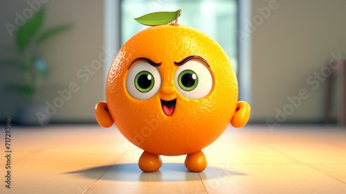 A cute cartoon orange character Ai Generative