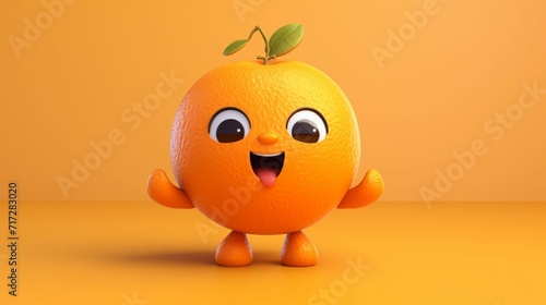 A cute cartoon orange character Ai Generative