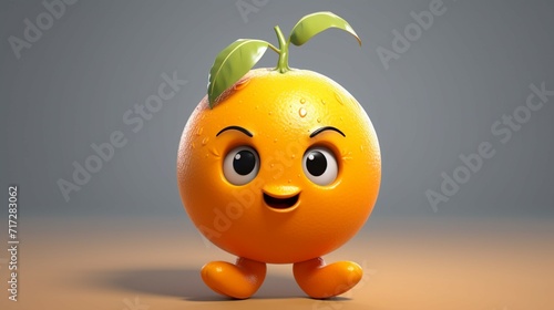A cute cartoon orange character Ai Generative