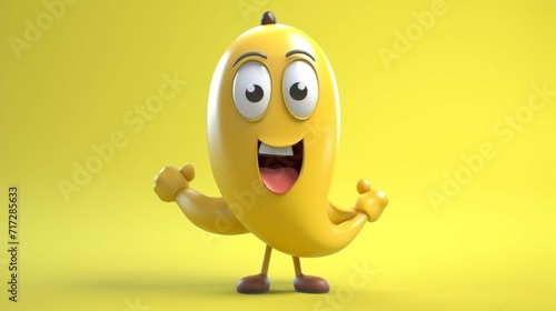 A cute cartoon banana character Ai Generative