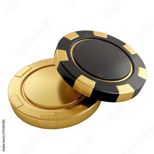 3D casino chips, gaming chips, gold chips