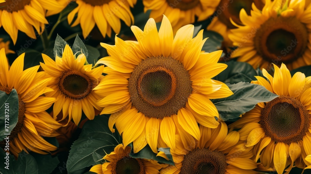 Radiant tropical sunflowers in a sea of warm yellows generative ai Radiant tropical sunflowers in a sea of warm yellows generative ai