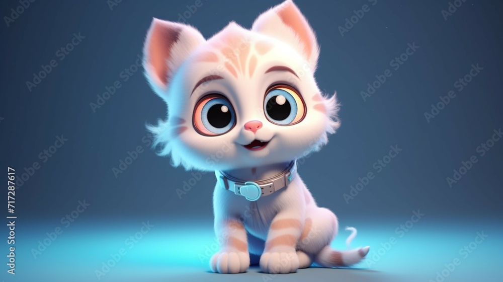 Obraz premium A cute cartoon cat character Ai Generative