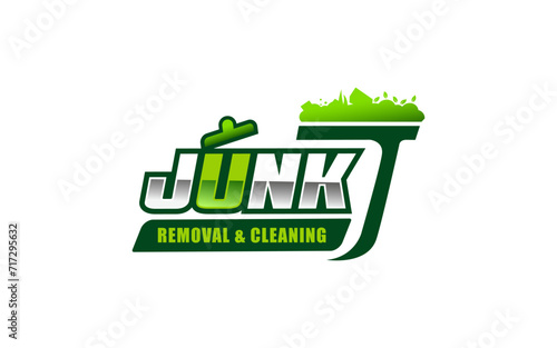 Illustration vector graphic of junk removal solution services logo design template.