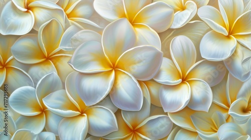 Tropical frangipani flowers in full bloom generative ai