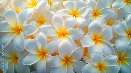 Tropical frangipani flowers in full bloom generative ai © ThisDesign