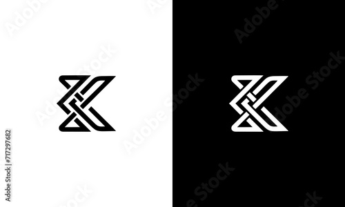 initials KC monoline logo design vector