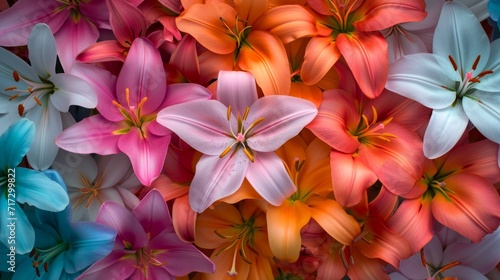 Tropical lily flowers in a variety of captivating colors generative ai