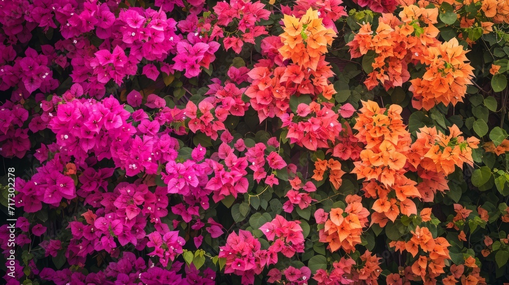 Naklejka premium Tropical paradise with vibrant bougainvillea generative ai