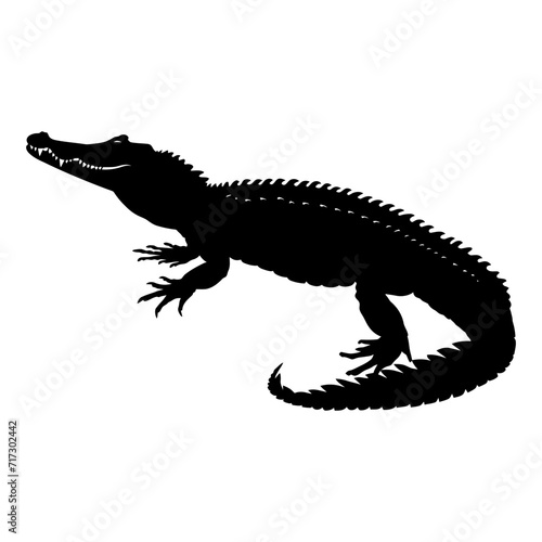 Silhouette crocodile black color only