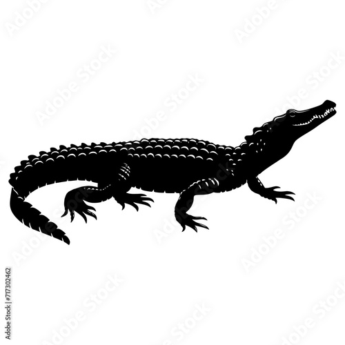 Silhouette crocodile black color only