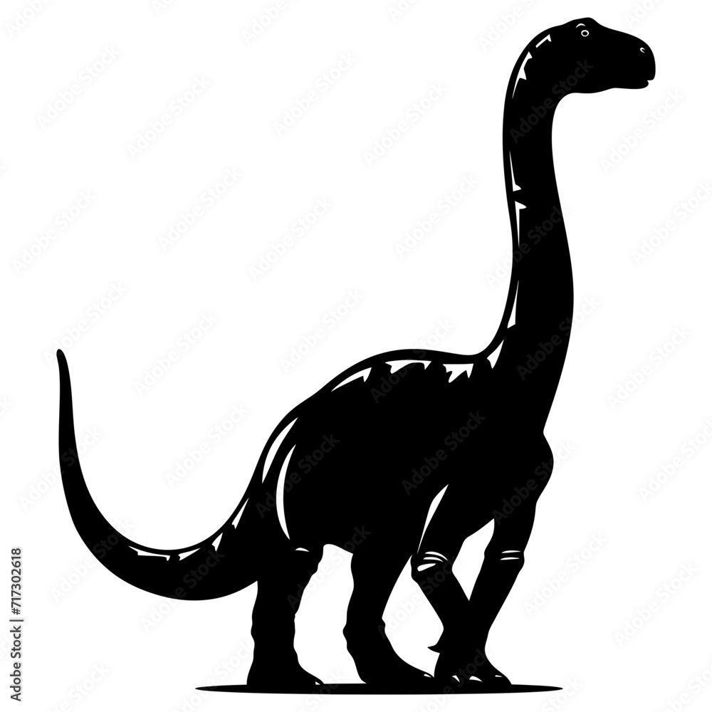Obraz premium Silhouette Dinosaur black color only