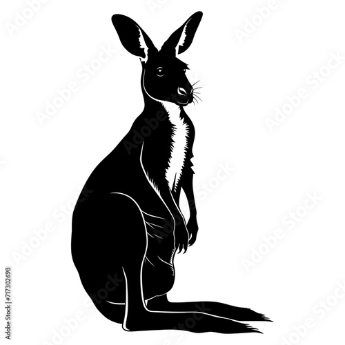 Silhouette kangaroo black color only