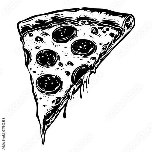 Silhouette pizza slice black color only
