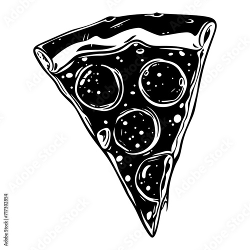 Silhouette pizza slice black color only