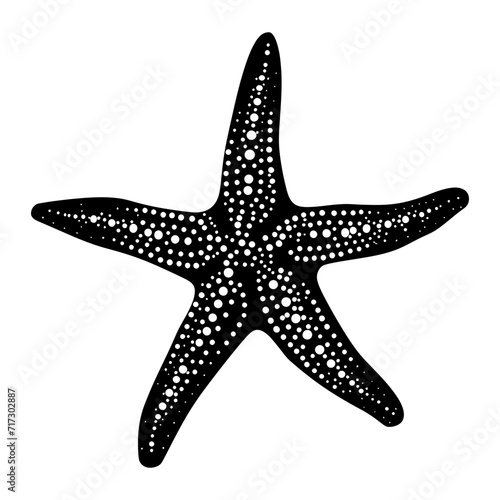 Silhouette starfish black color only