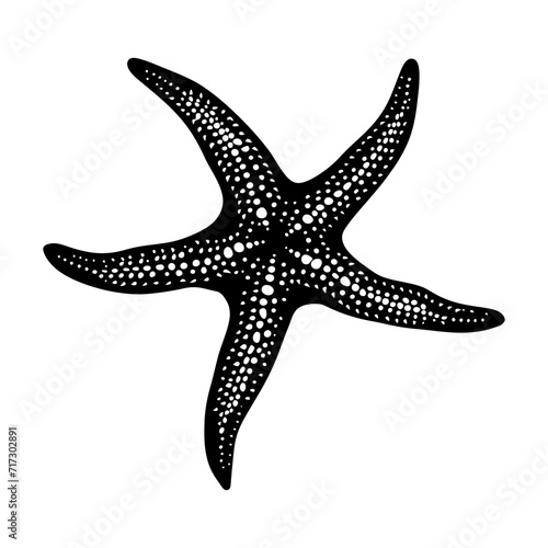 Silhouette starfish black color only