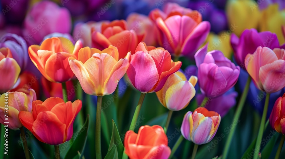 Tropical tulip flowers with a burst of lively colors generative ai Tropical tulip flowers with a burst of lively colors generative ai