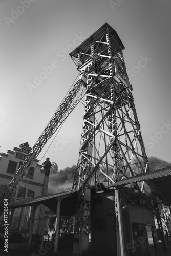 old mine elevator tower