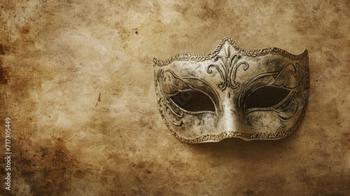 Vintage-inspired masquerade with a touch of nostalgia, on a sepia-toned background generative ai