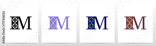 Tile Pattern Mosaic Letter Logo Design M