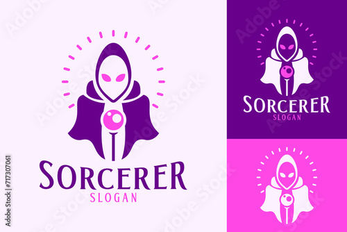 Sorcerer Magic Wand Supernatural Logo Design
