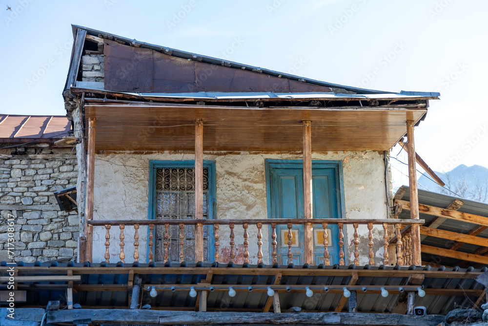 Lahıc, Ismailli, Azerbaijan - January 2nd, 2024: Lahij old street Lahıc, Ismailli, Azerbaijan - January 2nd, 2024: Lahij old street