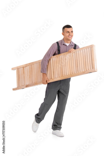 Young loader carrying foldi...