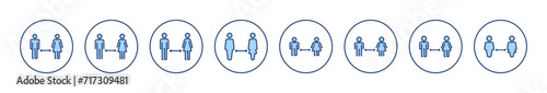Social distancing vector. social distance sign and symbol. self quarantine sign