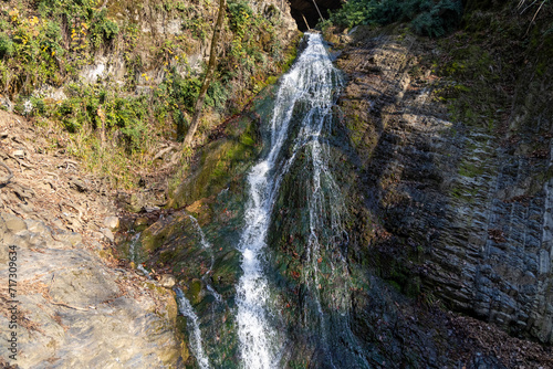 Qabala  Azerbaijan - January 2nd  2024  Yeddi Gozel Waterfall