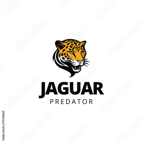 Jaguar Vector Logo Template. Vector illustration of a big cat jaguar or leopard head