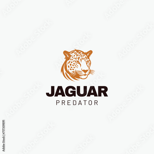 Jaguar Vector Logo Template. Vector illustration of a big cat jaguar or leopard head