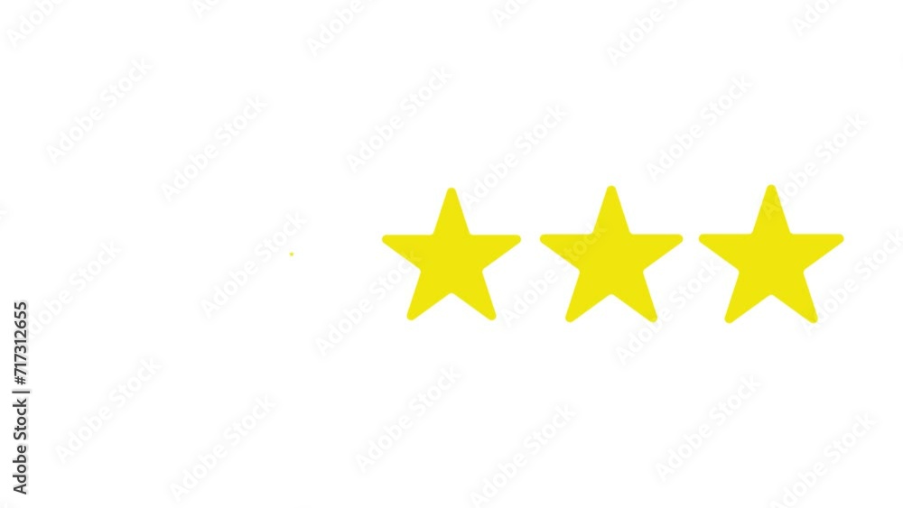 Five star review animation. Customer feedback rating animation Five star review animation. Customer feedback rating animation